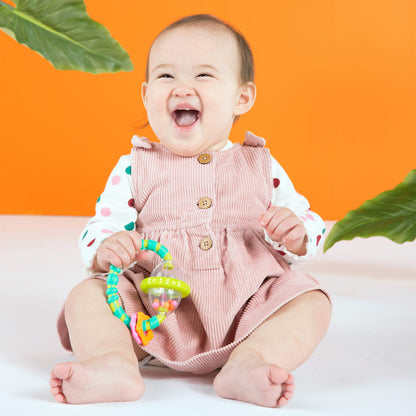 Bright Starts Grab and Spin Baby Rattle and BPA-free Teether Toy