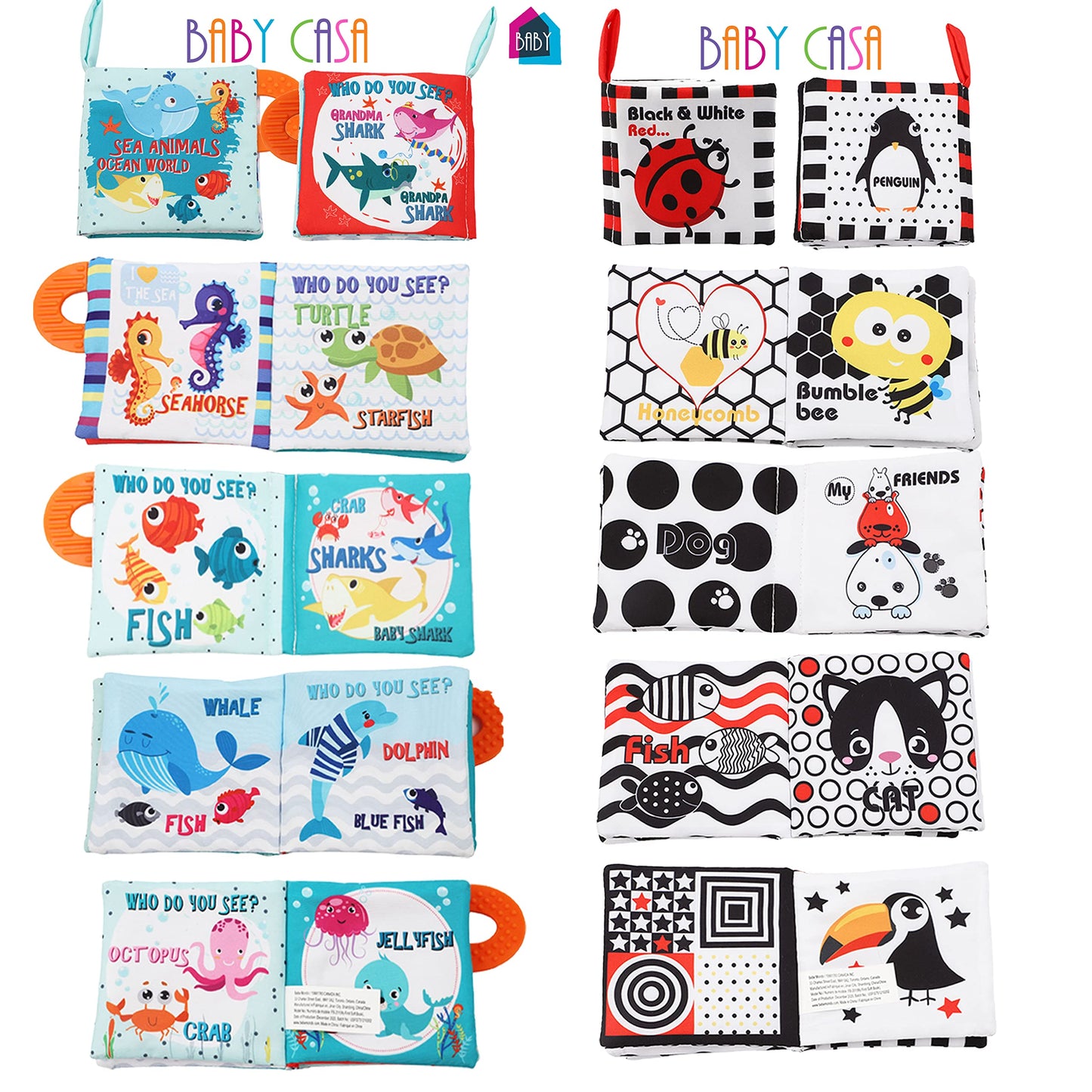 Baby Toys 0-6 Months Soft Cloth Crinkle Books