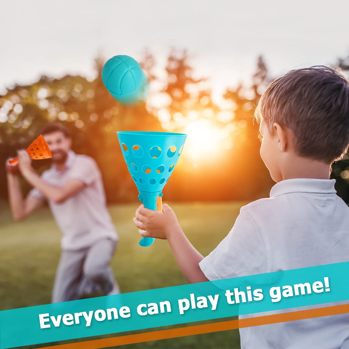 Pop and Catch Ball Game with 10 Balls and 4 Catch Launcher Baskets