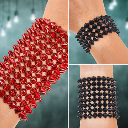 Juexica 2 Yards Sew Stitch on Spike Studs Cone Flatback Spikes for Halloween