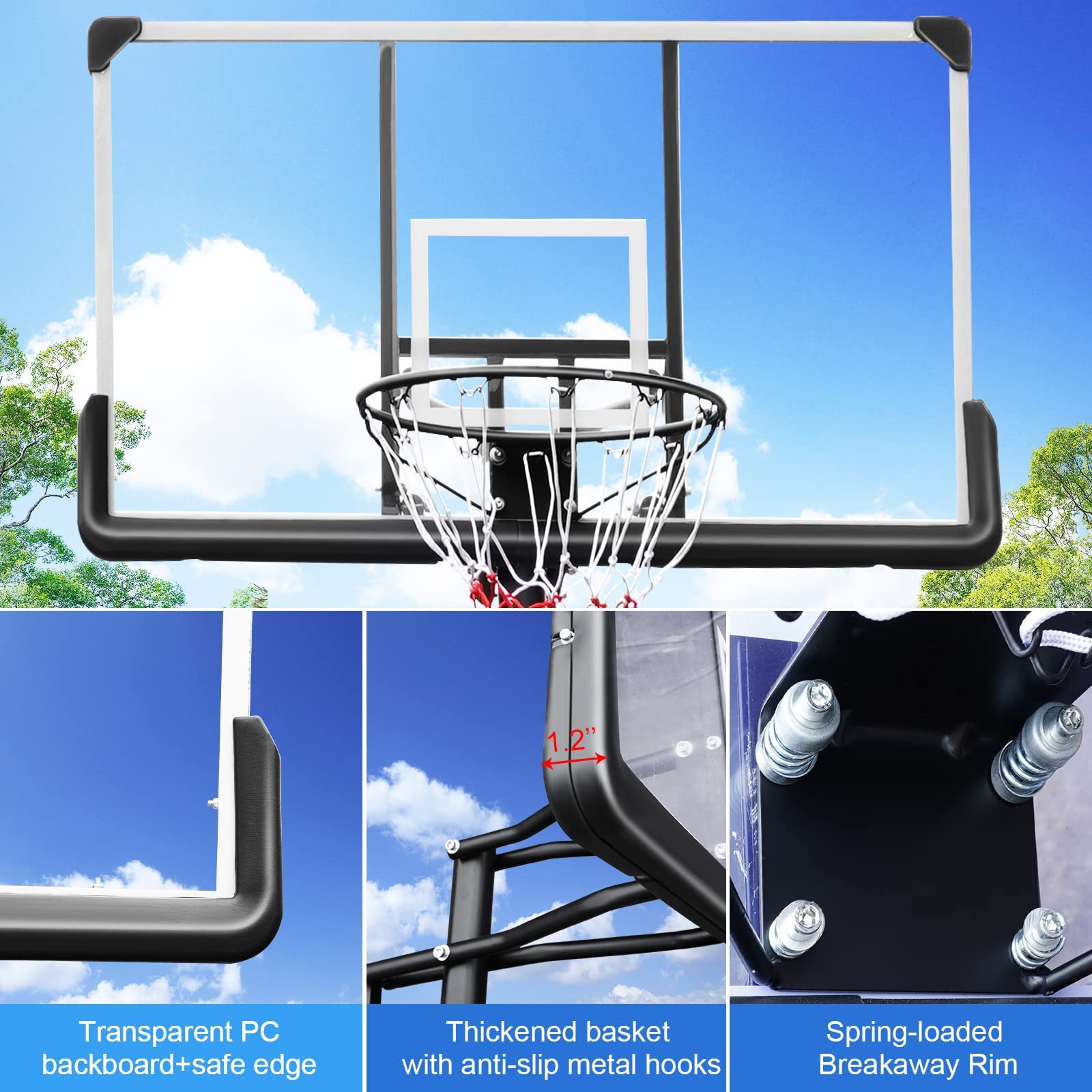 Vitalmeter Basketball Goal Hoop Portable Basketball
