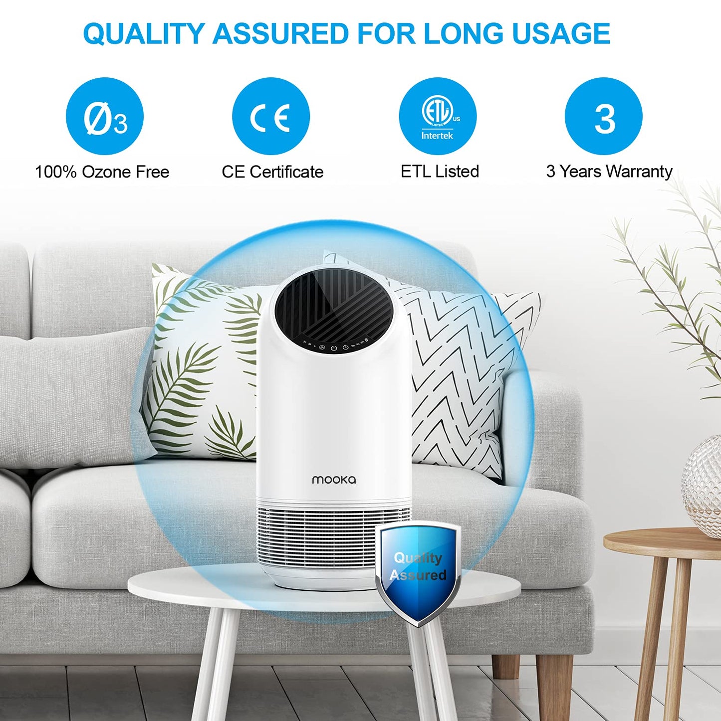 MOOKA Air Purifiers for Home Large Room 880ft²
