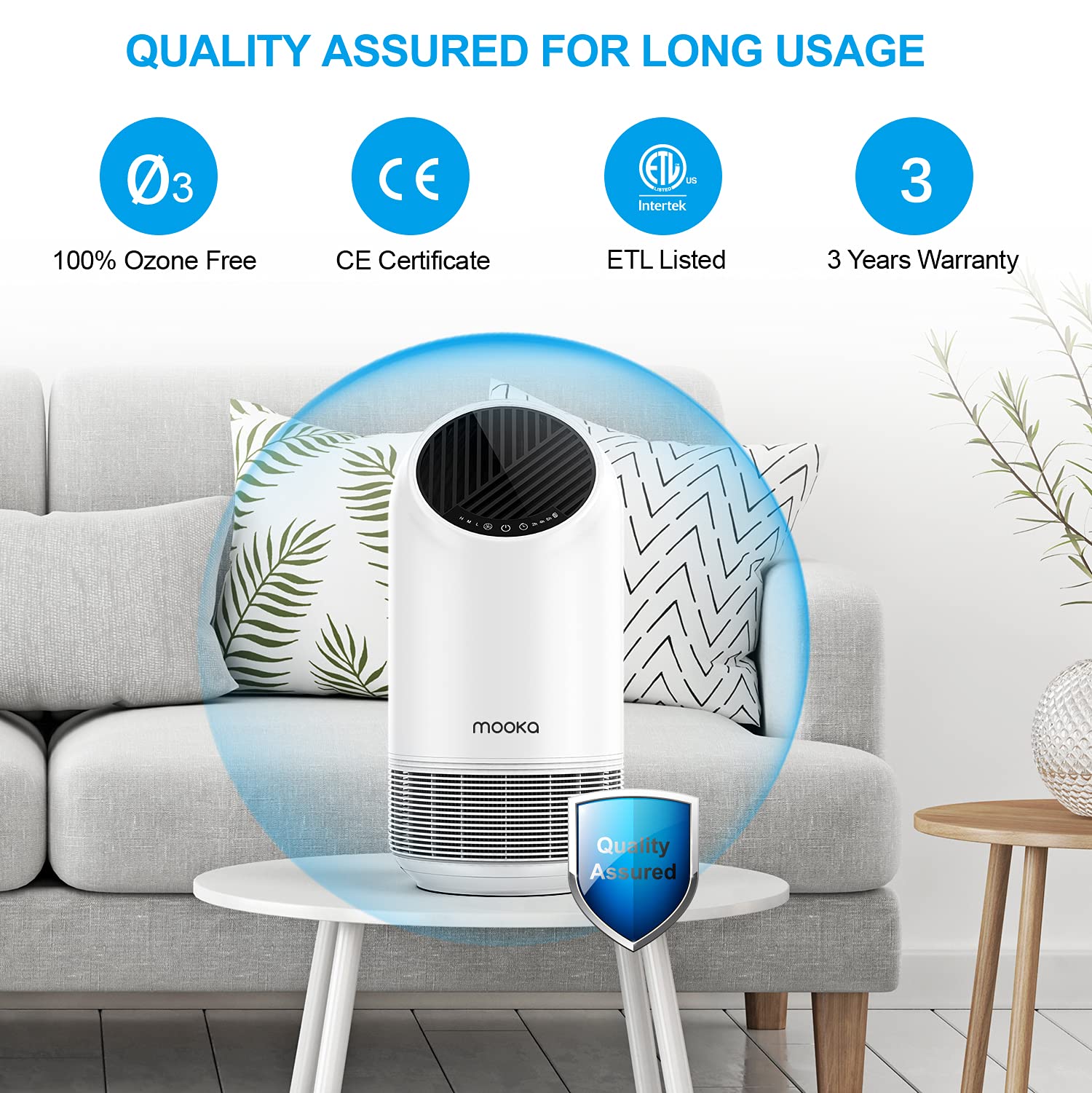 MOOKA Air Purifiers for Home Large Room 880ft²