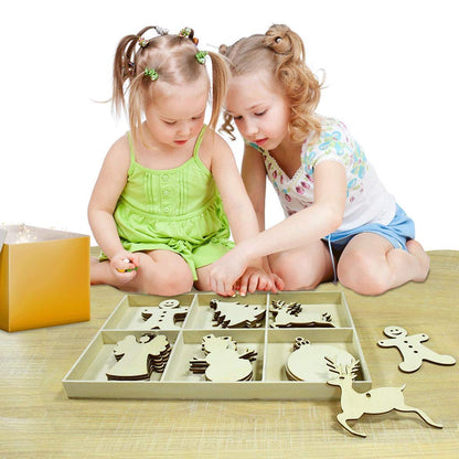 YuQi 30PCS Christmas Tree Wooden Hanging Ornaments Kits