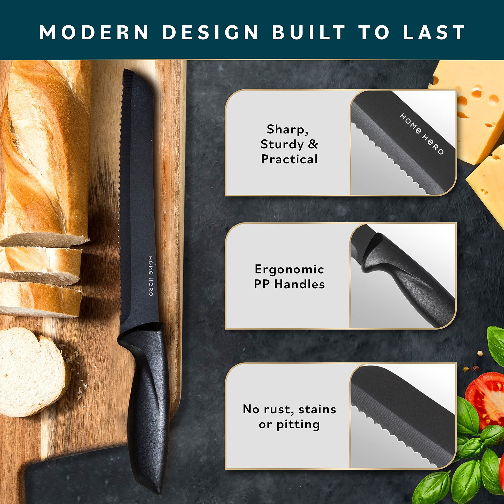 Home Hero Kitchen Knife Set, Steak Knife Set & Kitchen Utility Knives