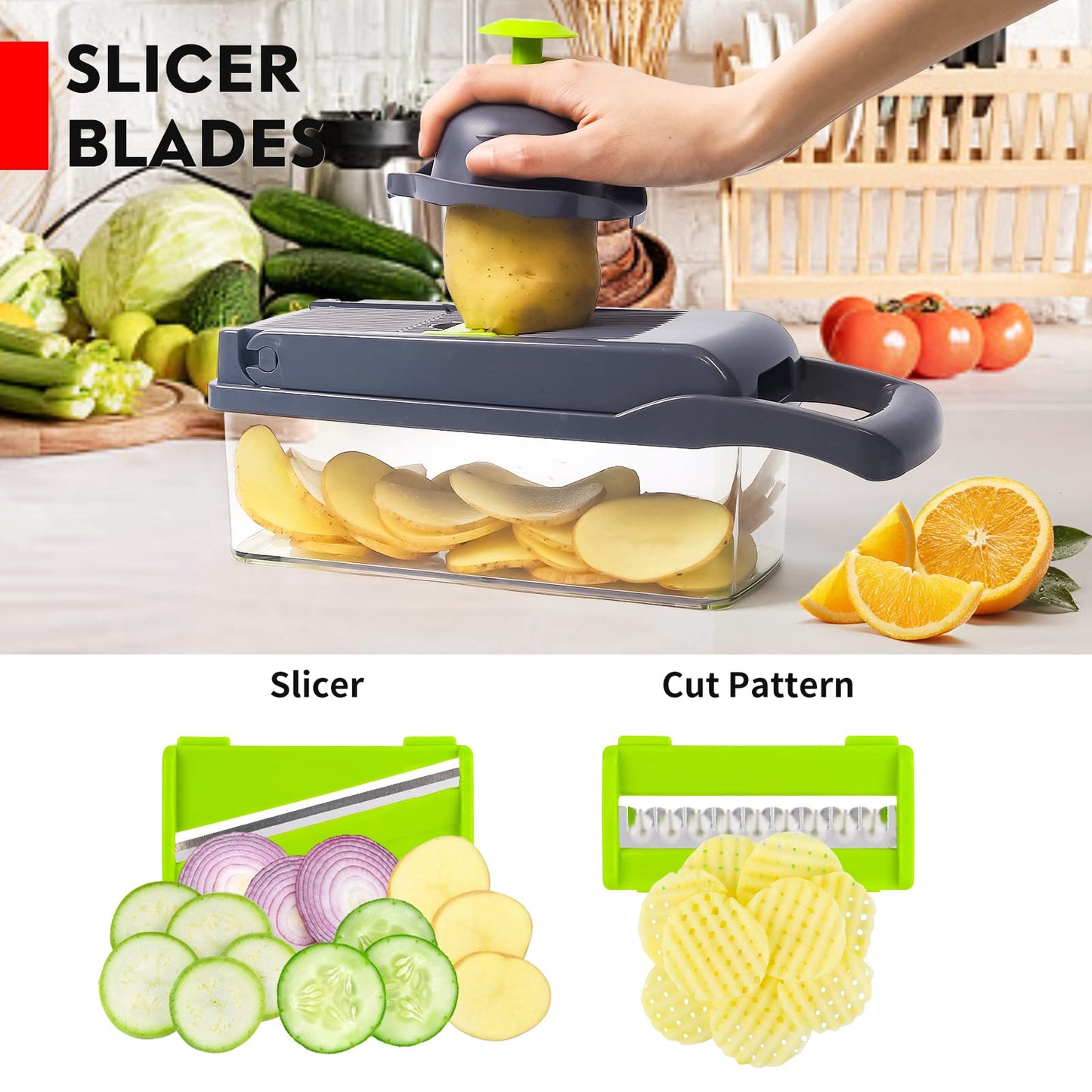 Vegetable Chopper. Multifunctional Food Chopper 12 In 1 Food Chopper