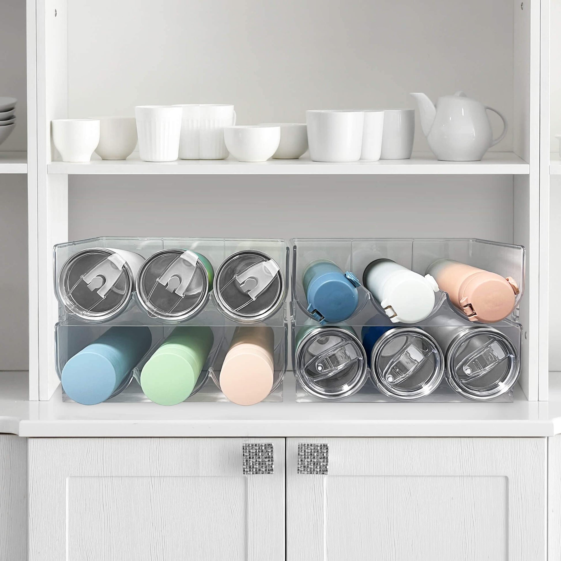 Spaclear Water Bottle Organizer, Stackable Kitchen Pantry Organization
