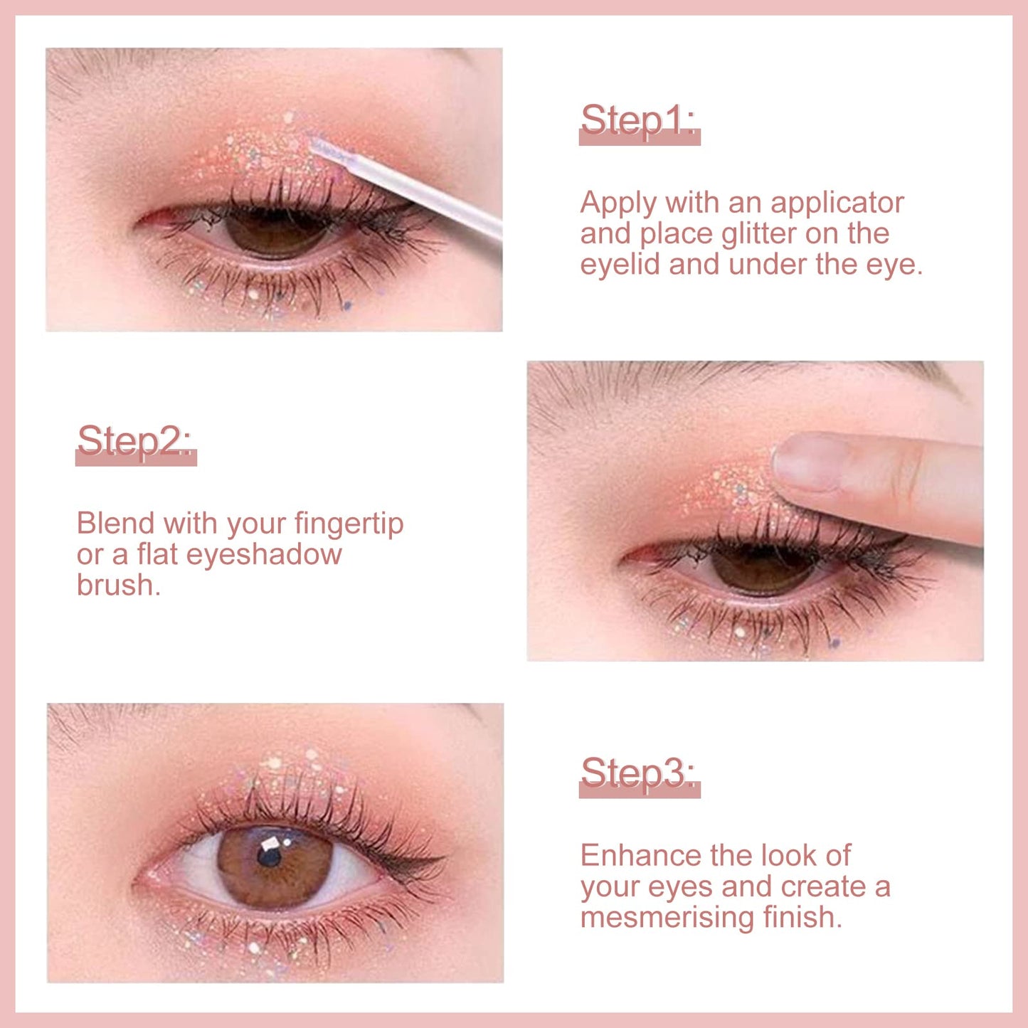 Erinde Liquid Glitter Eyeshadow, Under Eye Shadow Bling