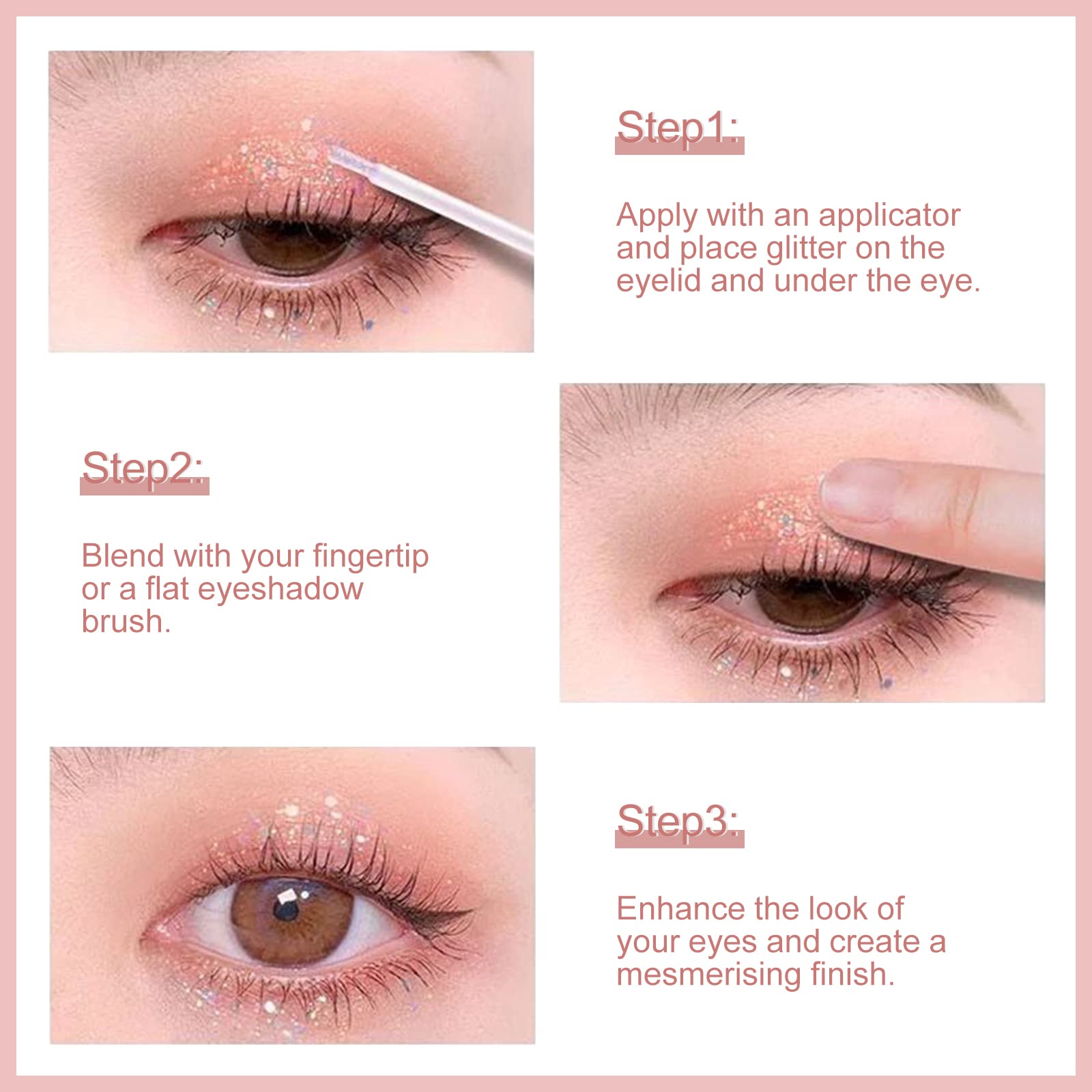 Erinde Liquid Glitter Eyeshadow, Under Eye Shadow Bling