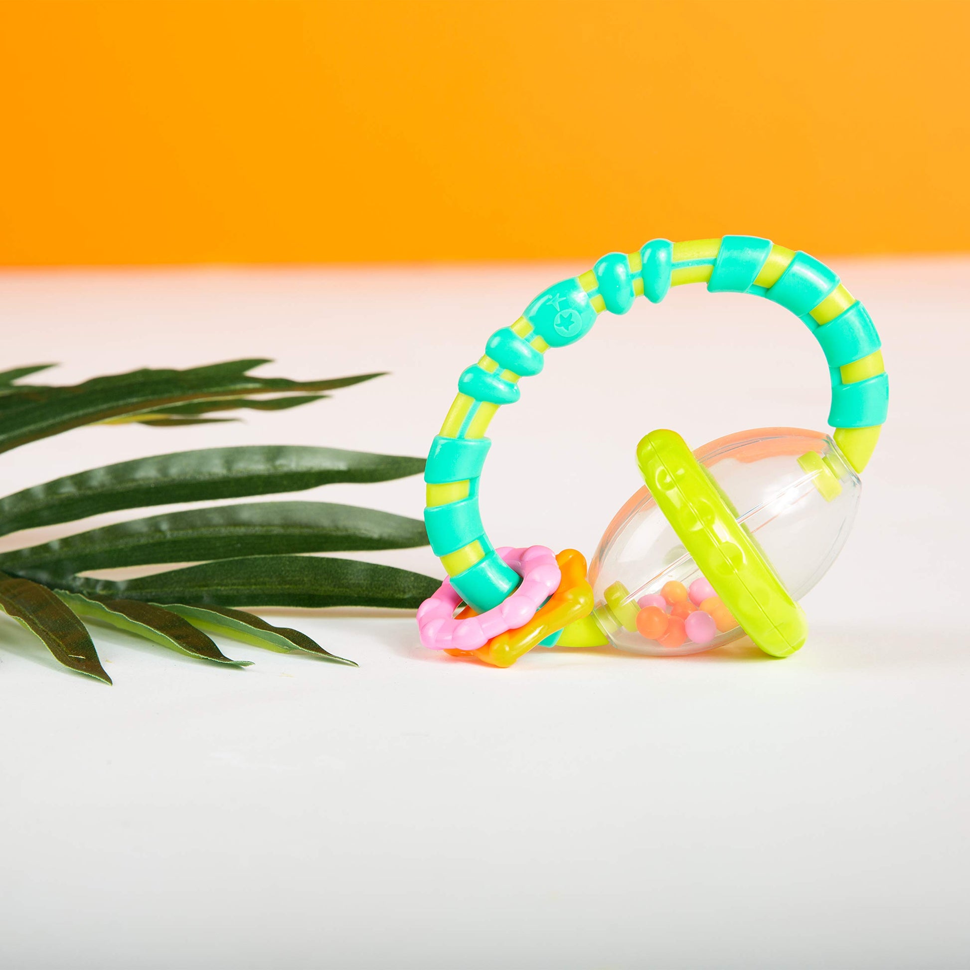 Bright Starts Grab and Spin Baby Rattle and BPA-free Teether Toy