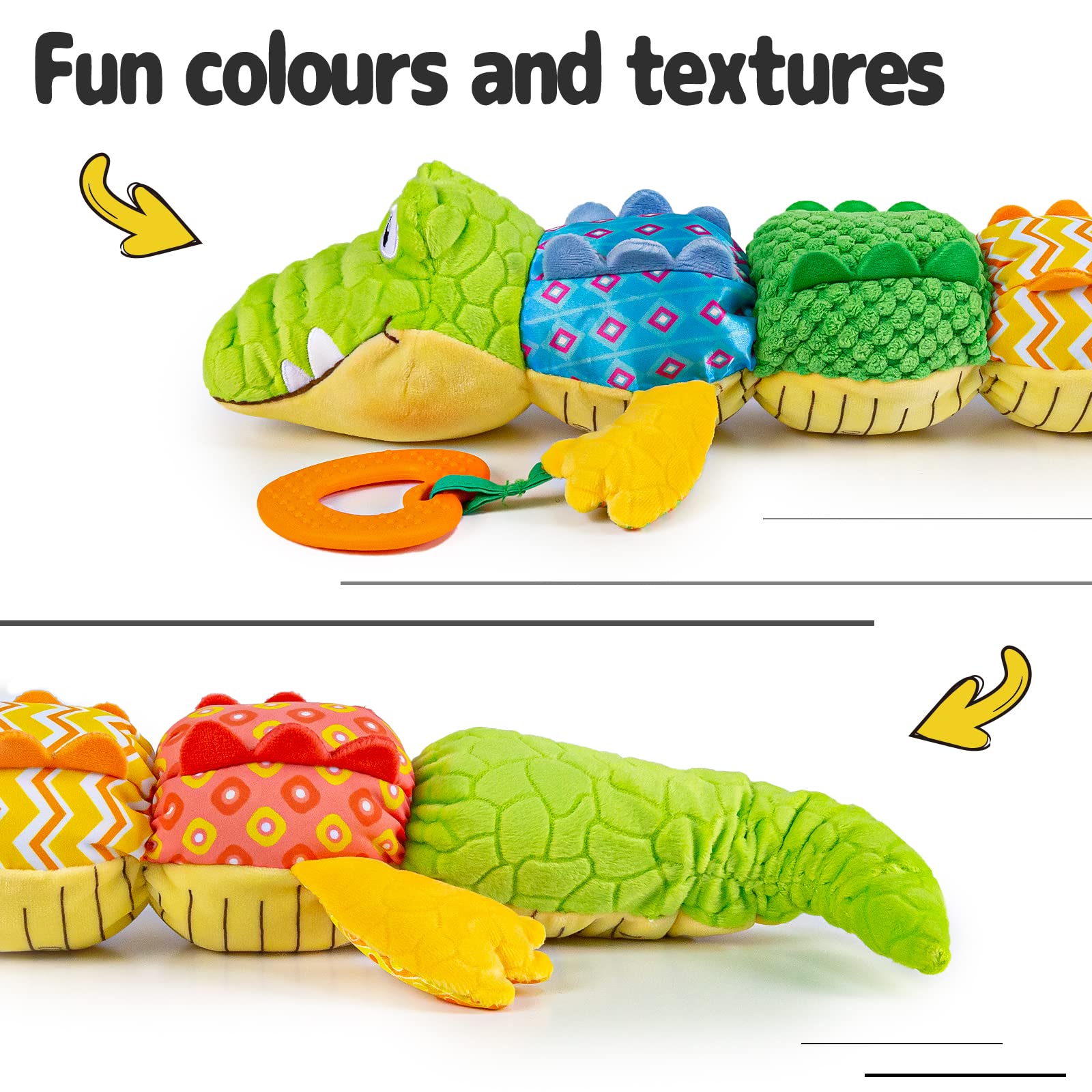 Sumobaby Infant Baby Musical Stuffed Animal Activity Soft Toys with Teether