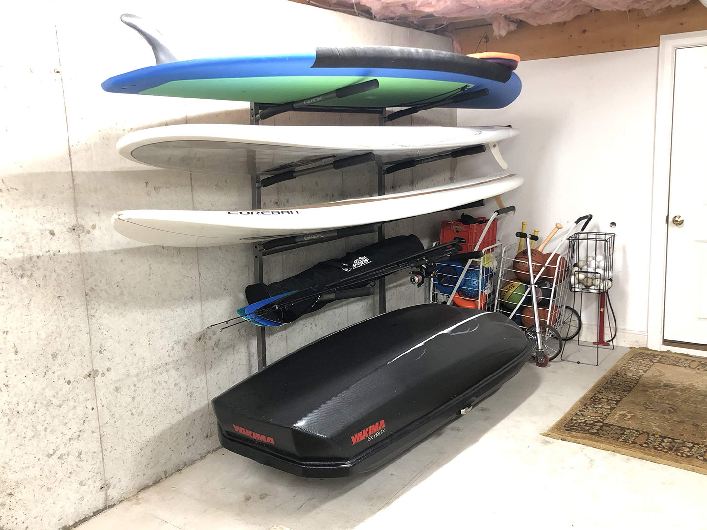 Steves Rack Shack 4 Space Horizontal Surfboard Freestanding