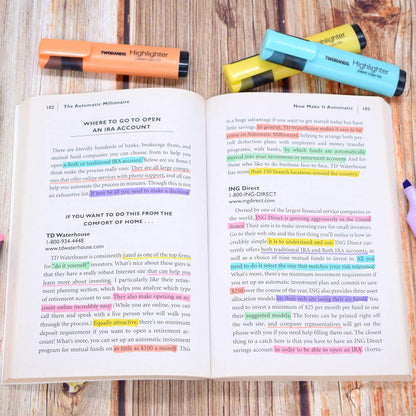 TWOHANDS Highlighter,Chisel Tip Marker Pen