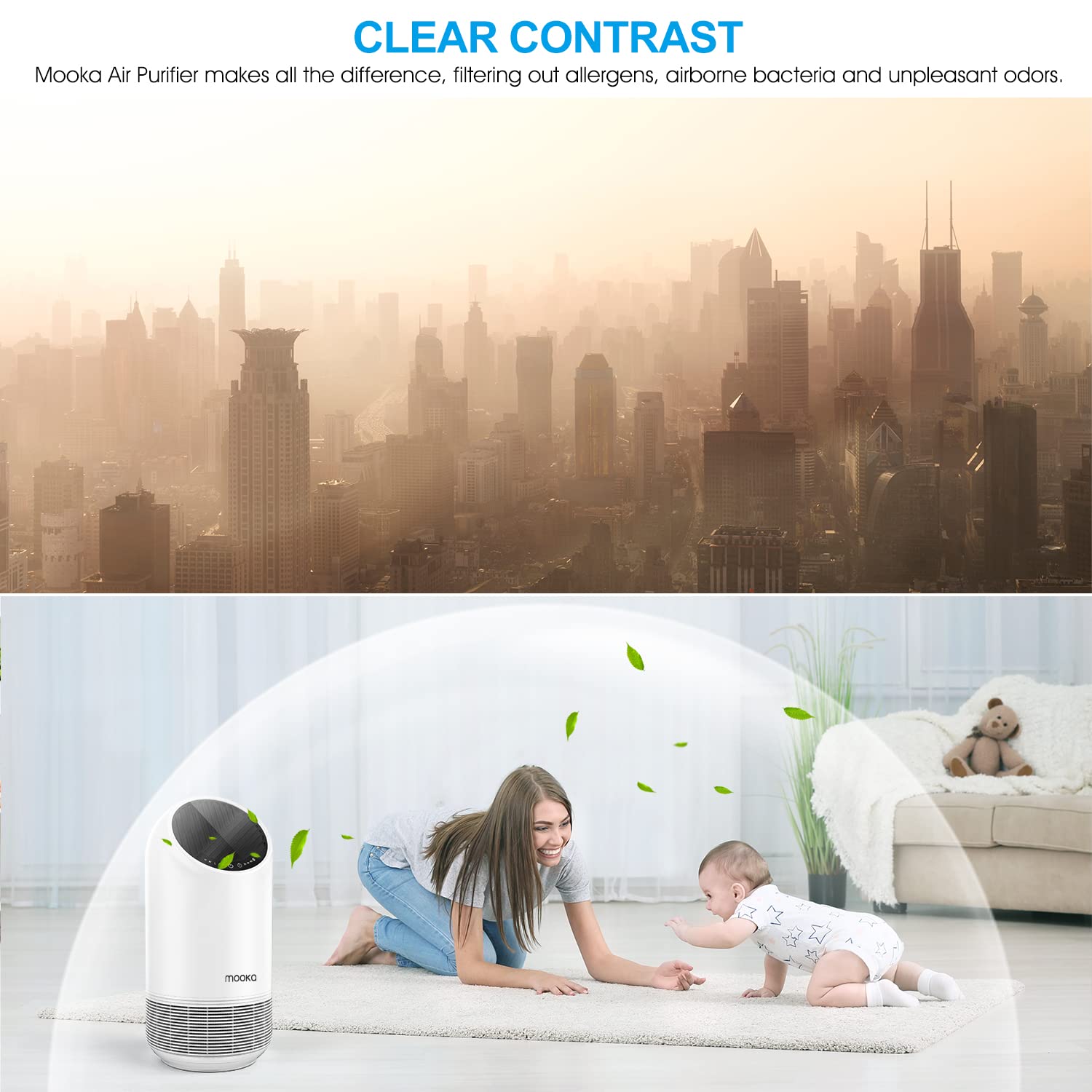 MOOKA Air Purifiers for Home Large Room 880ft²