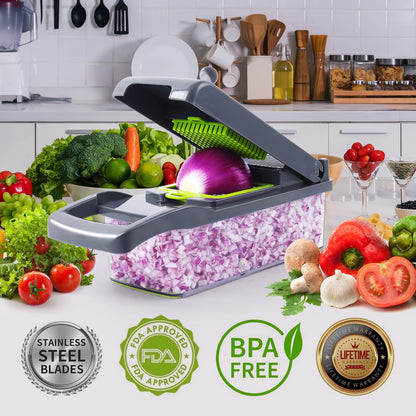 Vegetable Chopper. Multifunctional Food Chopper 12 In 1 Food Chopper