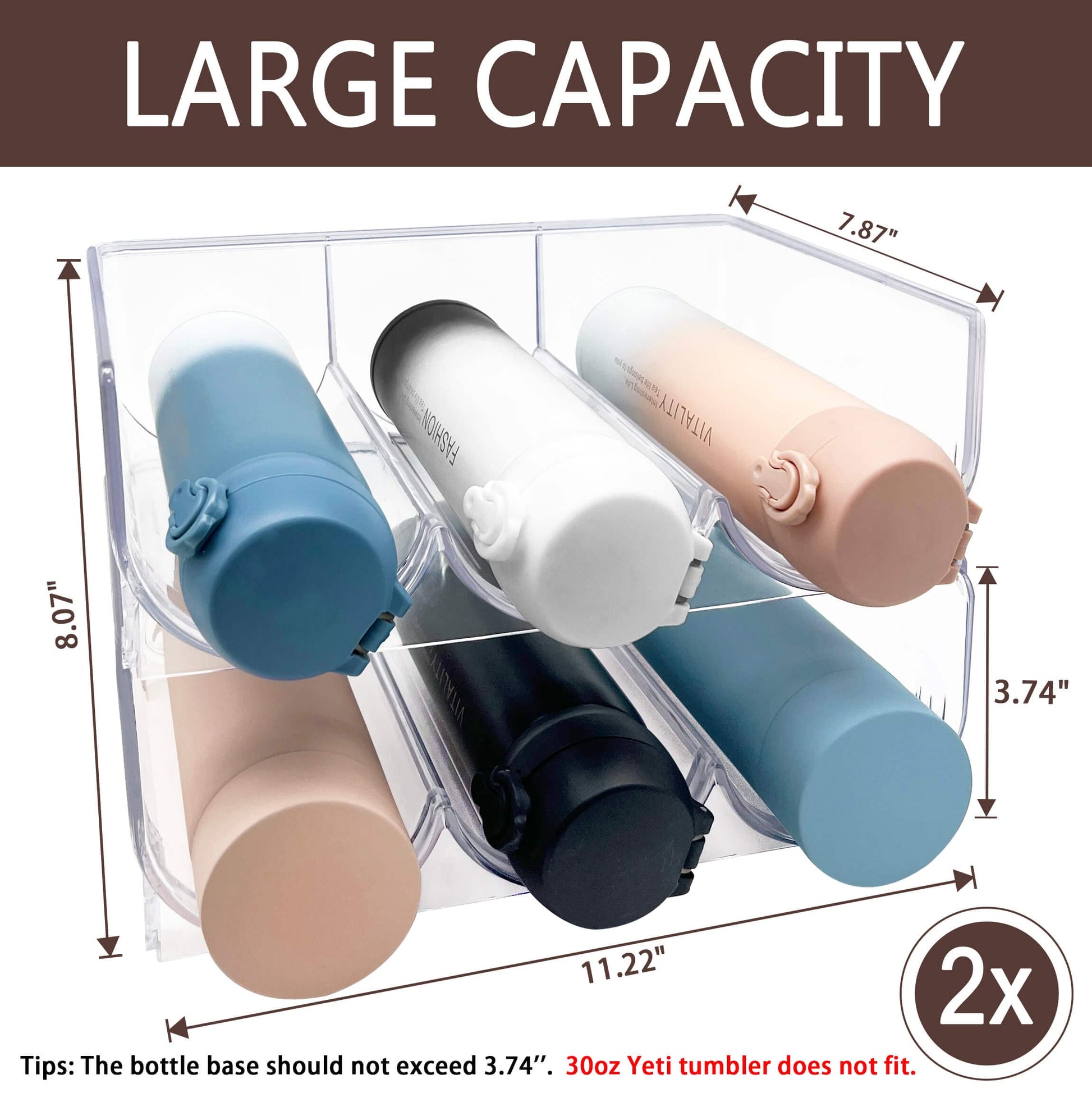 Spaclear Water Bottle Organizer, Stackable Kitchen Pantry Organization