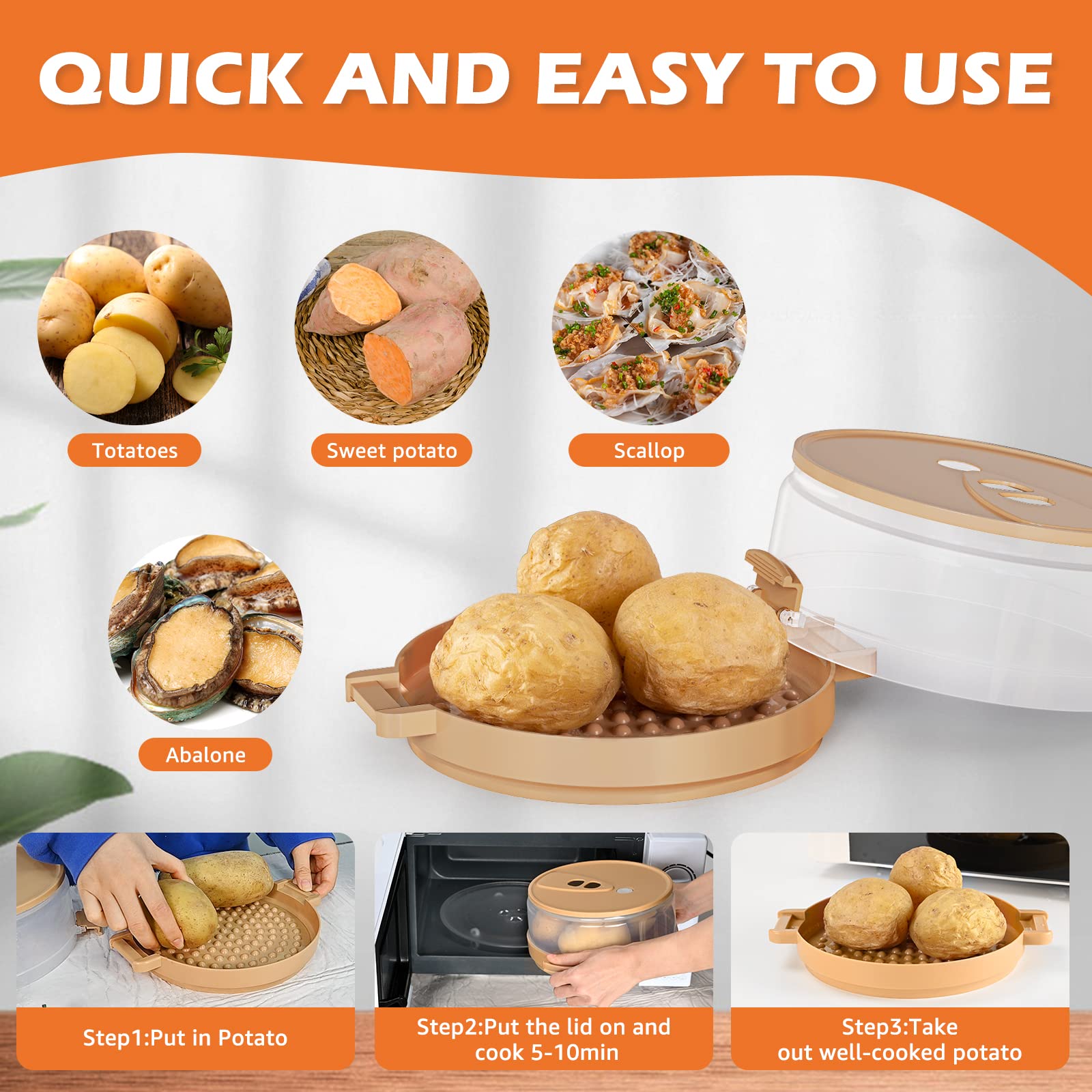 Microwave Potato Cooker SEEN-ON-TV Cooks in Minutes Tender & Fluffy Spuds