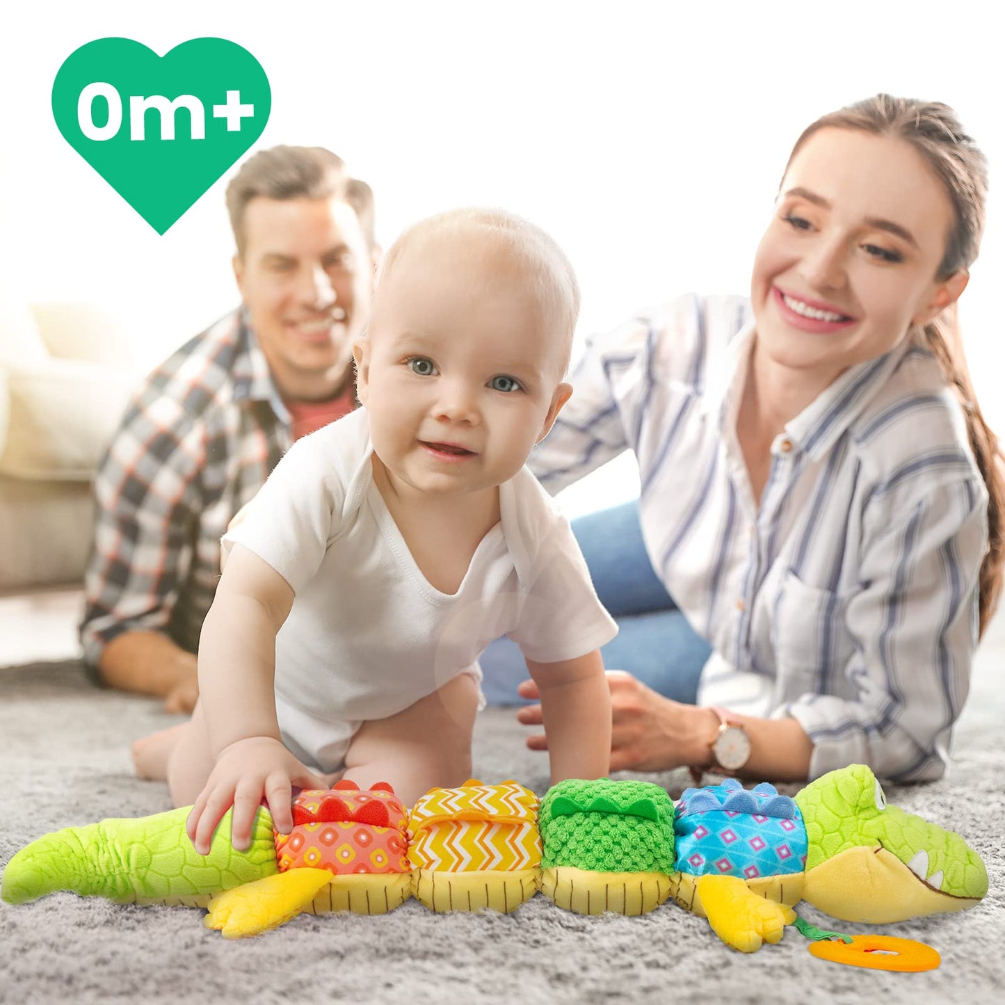 Sumobaby Infant Baby Musical Stuffed Animal Activity Soft Toys with Teether