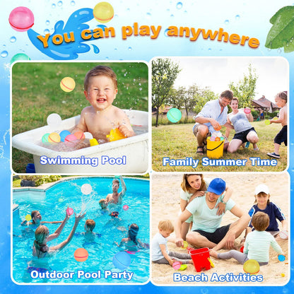 Reusable Water Balloons, Self-Sealing Refillable Water Balloons