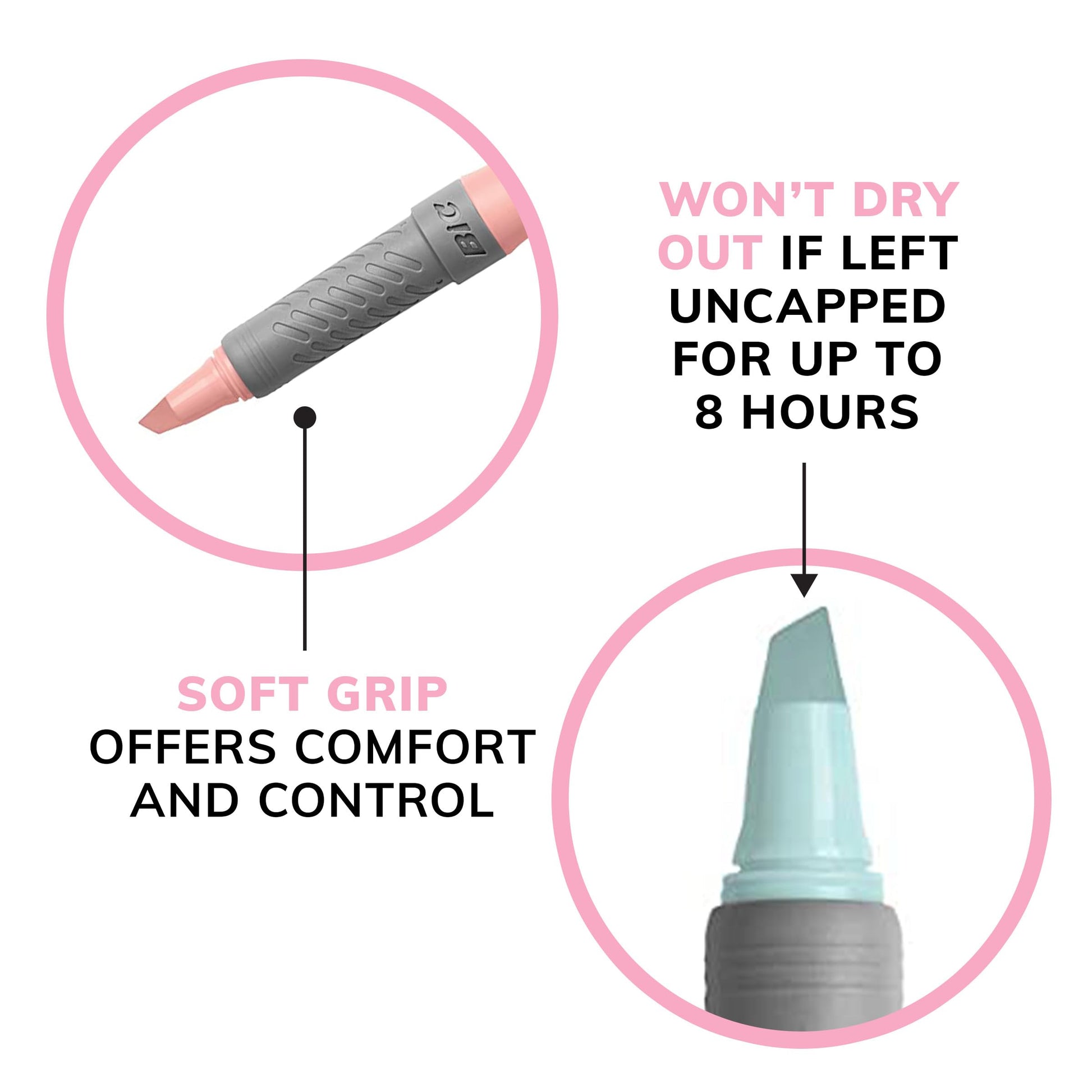 BIC Brite Liner Grip Pastel Highlighter Set, Chisel Tip
