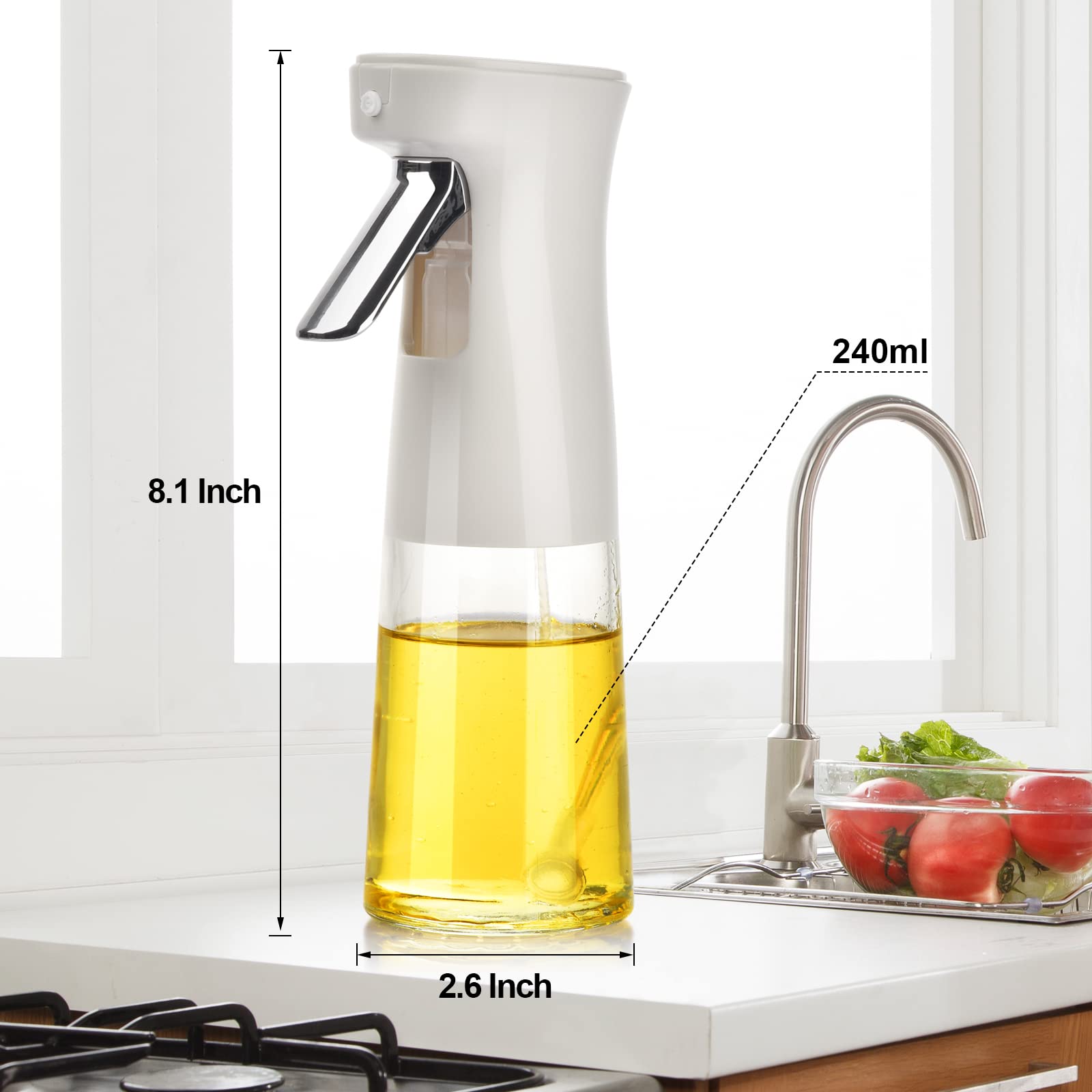 Oil Sprayer for Cooking, Oil Mister, 105ml Spray Bottle, Olive Oil Spray for Salad