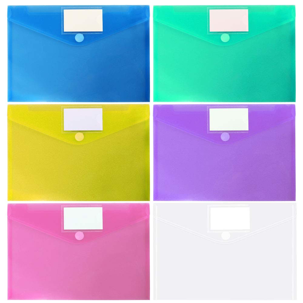 OUTYLTS 11 Pack Plastic Poly Filing Envelopes
