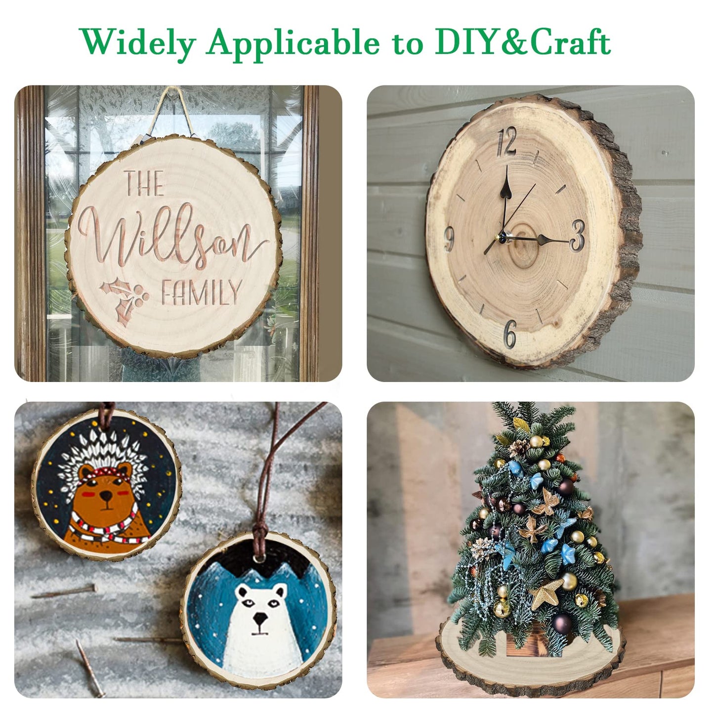 Wood Slices 6 Pcs Wood Rounds 10"-12 Inch
