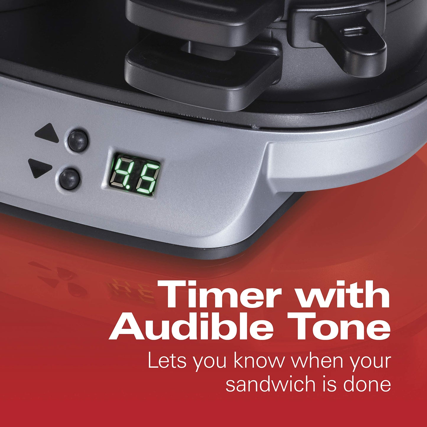 Hamilton Beach Dual Breakfast Sandwich Maker with Timer, Silver