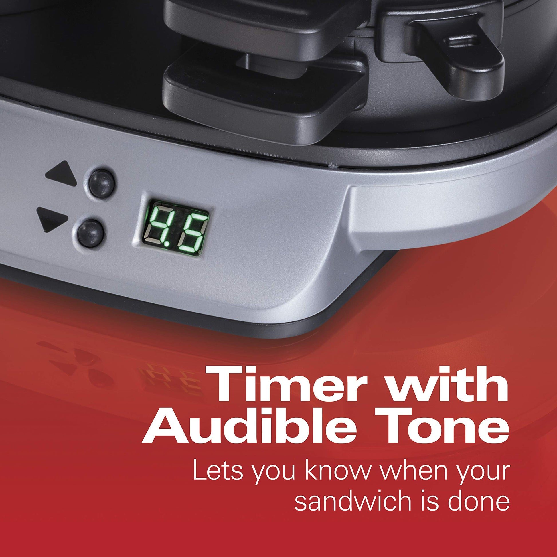 Hamilton Beach Dual Breakfast Sandwich Maker with Timer, Silver