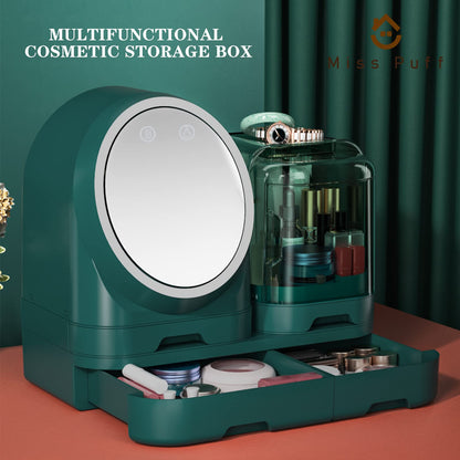 Miss Puff Makeup Organizer with LED Mirror and Fan