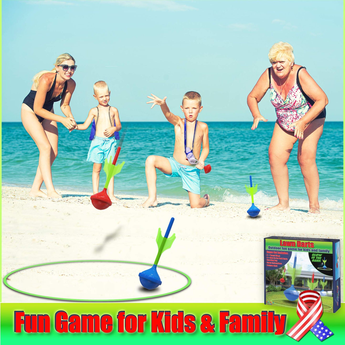 NOMNOM TOYS, Glow in The Dark Lawn Darts Game