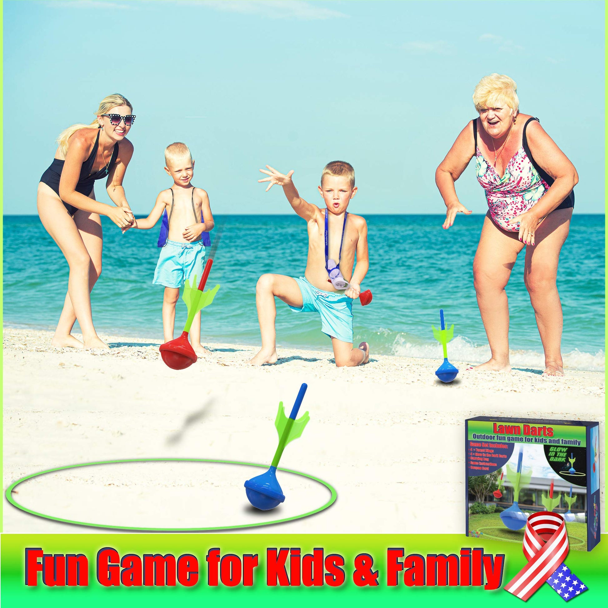NOMNOM TOYS, Glow in The Dark Lawn Darts Game