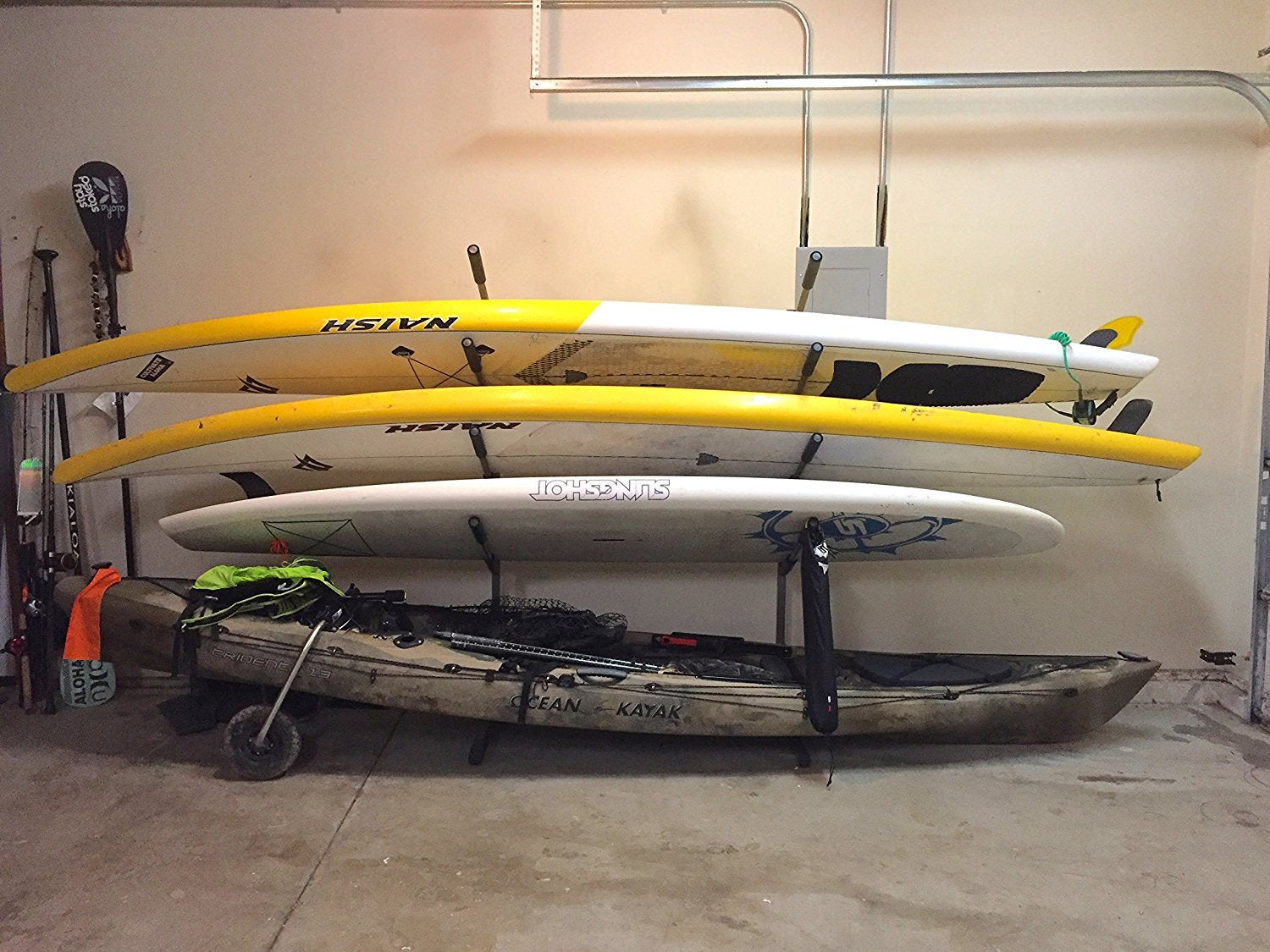 Steves Rack Shack 4 Space Horizontal Surfboard Freestanding